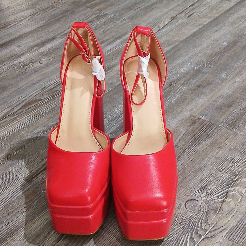 Platform Chunky High Block Square Toe Platform 6"… - image 2